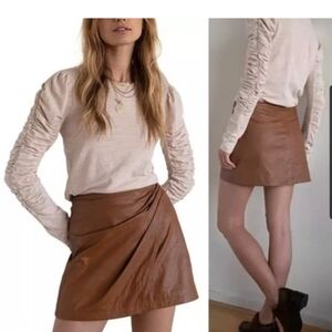 Free people Faux leather Wrap Skirt